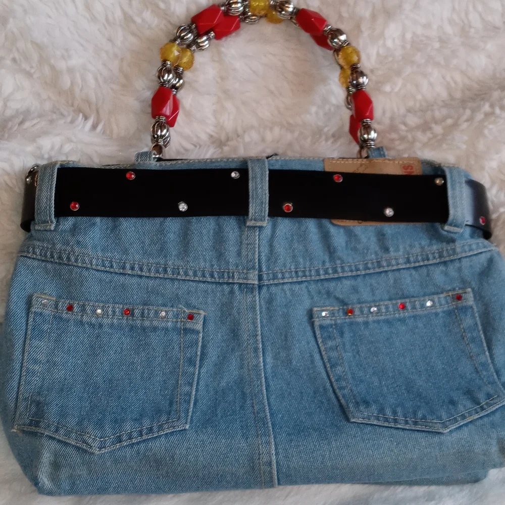 ABJ JEANS Jean Denim Purse with Belt - Picture 2 of 10